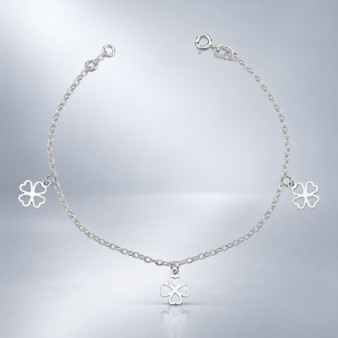 Pulseira 3 Trevos Vazados Pendurados
