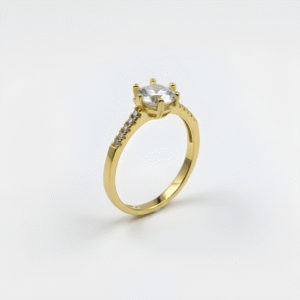 Anel Solitário Cristal Luxo