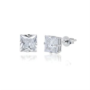 Brinco Zircônia Quadrada Cristal 5 mm