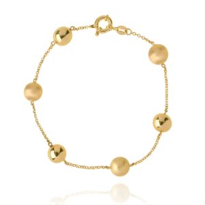 Pulseira Esferas Lisas e Foscas